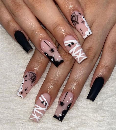 cute fall/halloween nails|cute trendy halloween nails.